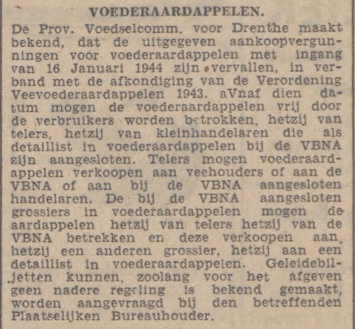 19440128 Drentsch Dagblad Voederaardappelen VBNA