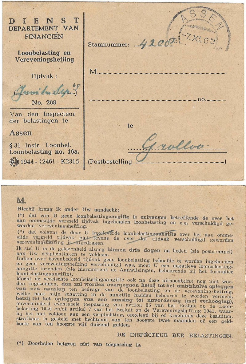 194509 Loonbelasting en Vereveningsheffing NN