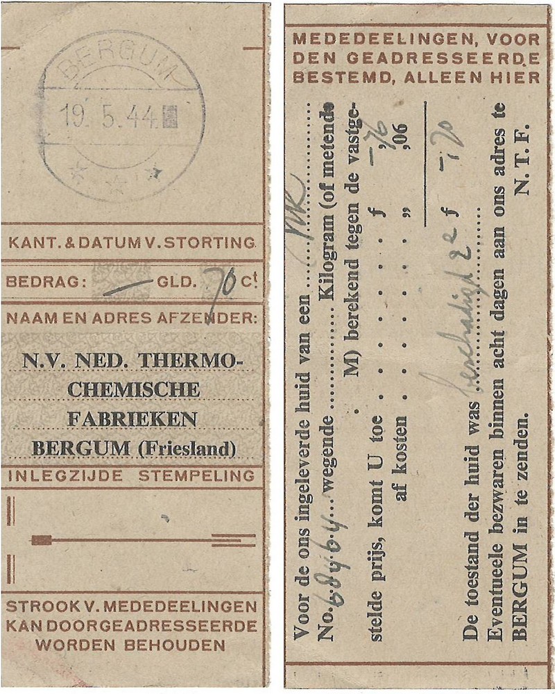 19450519 Recu Thermo Chemische Fabrieken Bergum