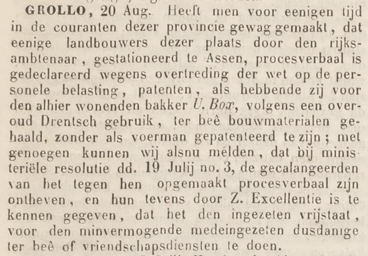 18540823 krant NieuweDrentscheCourant vreemd mennen ter bee