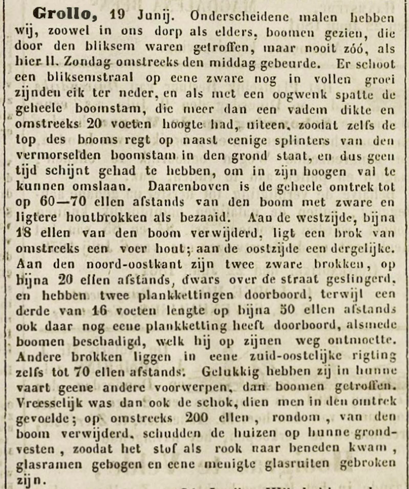 18610626 krant Zierikzeesche Nieuwsbode natuurverschijnsel