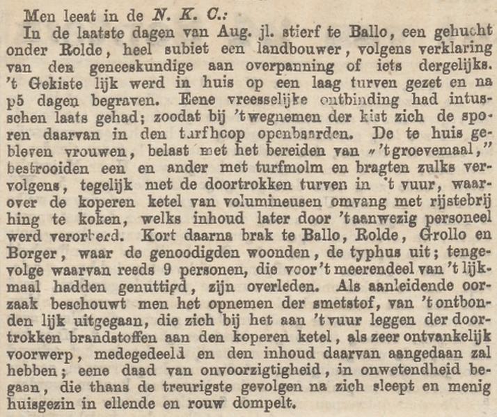 18680924 krant NieuweRotterdamscheCourant vreemd sterfgevallen door typhusuitbraak