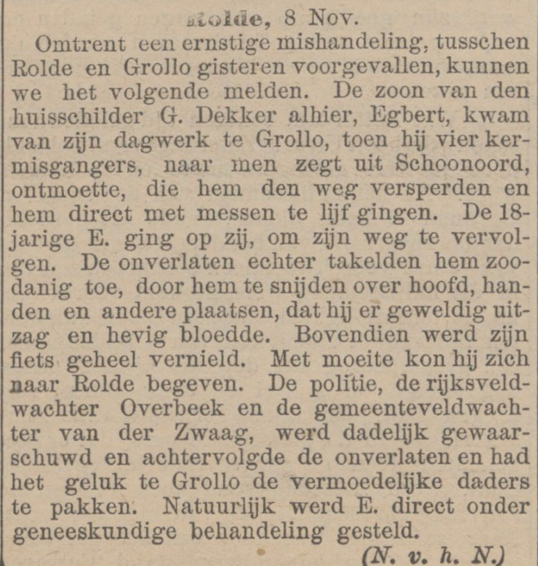 19071112 krant Nieuwe Veendammer courant overval