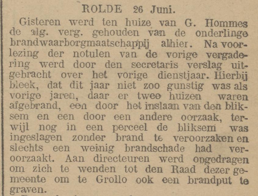 19110627 krant PDAC voorstel brandput voor Grollo