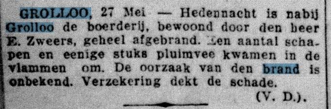 19240527 krant De Telegraaf brand