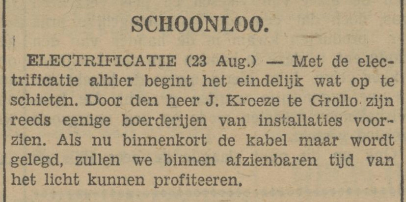 19290824 krant PDAC Kroeze installeert Schoonloo