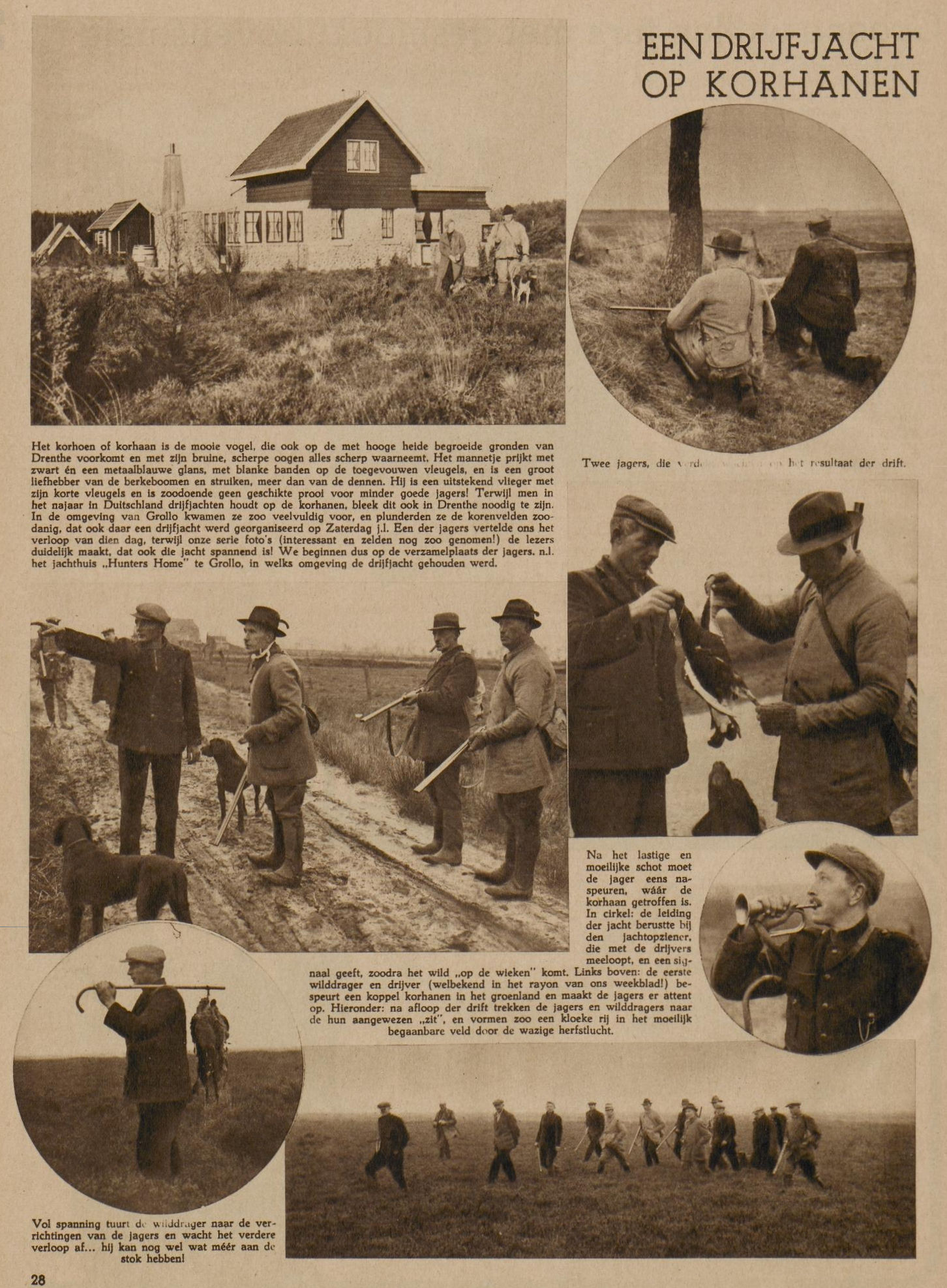 19361211 krant Eigen erf drijfjacht op korhanen
