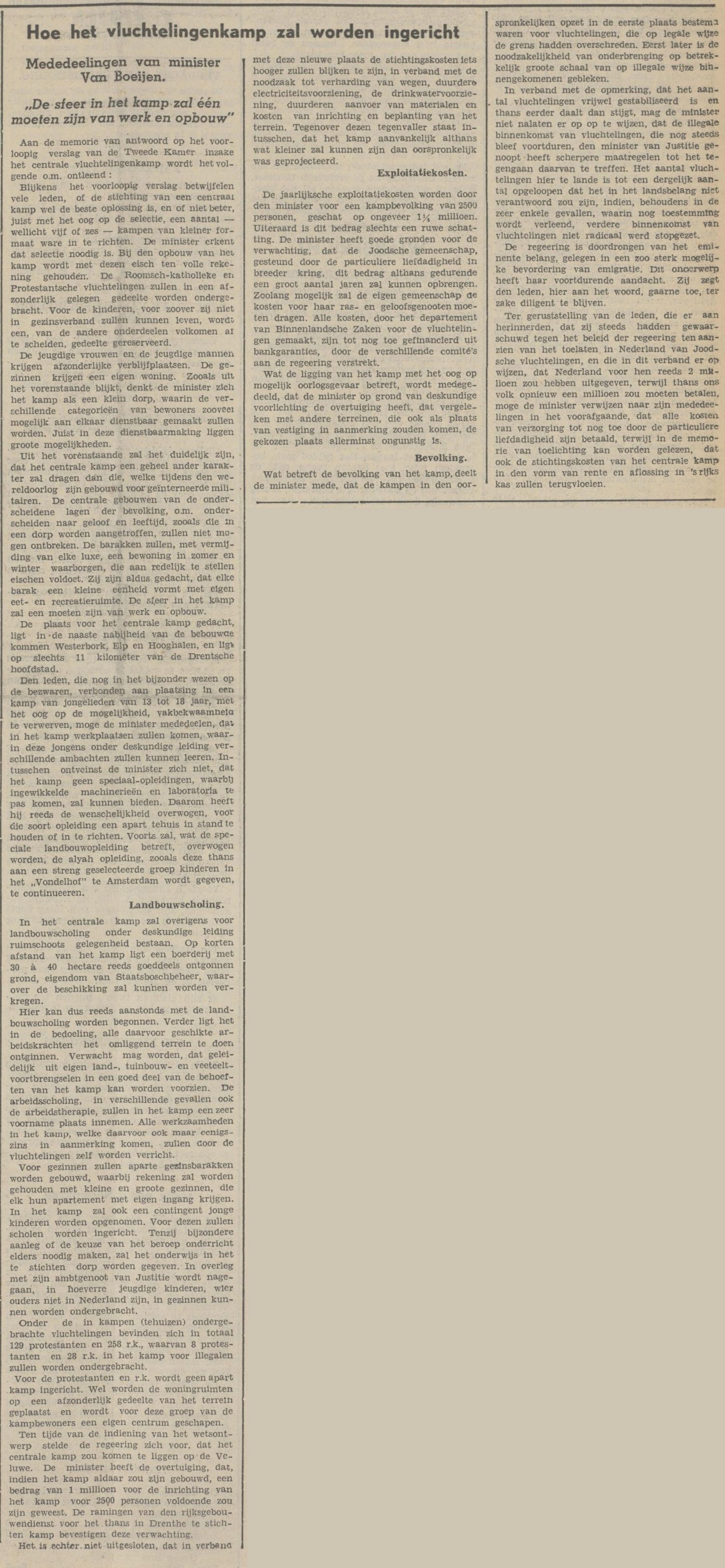 19390511 krant PDAC ontstaan kamp Westerbork 06