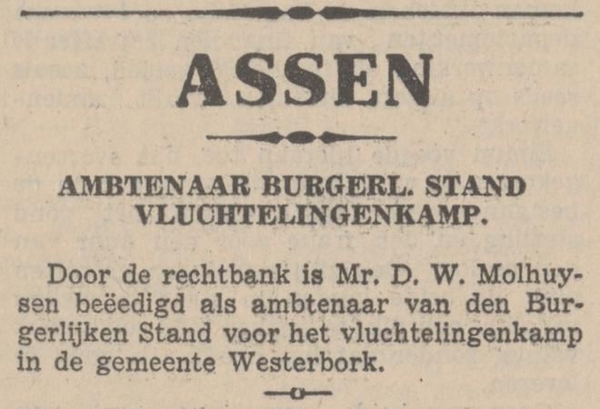 19391213 krant PDAC ontstaan kamp Westerbork 18