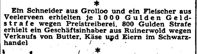 19431122 krant Deutsche Zeiting in den Niederlanden Schenider aus Grolloo