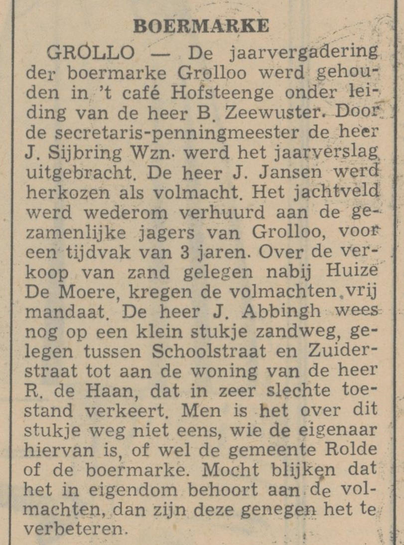 19501118 krant PDAC jaarverg Boermarke Schoolstraat