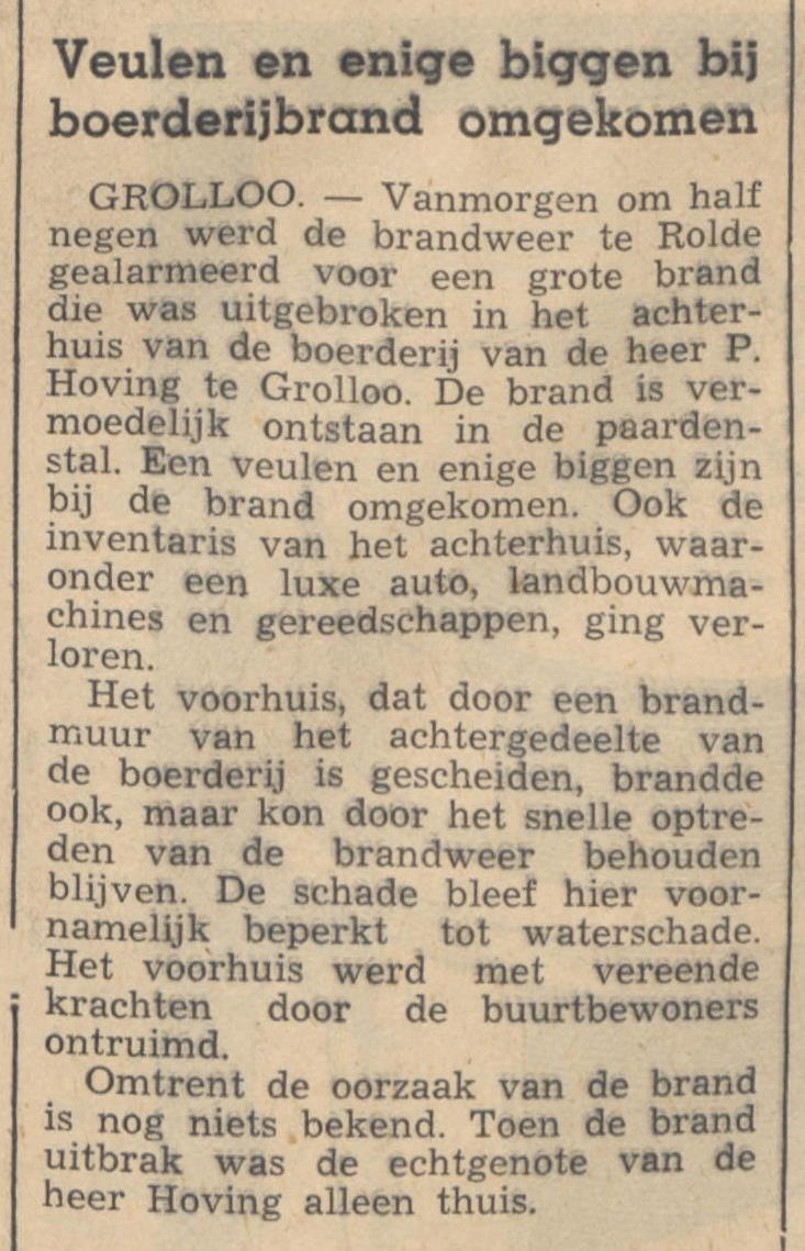 19560531 krant PDAC brand Hoving