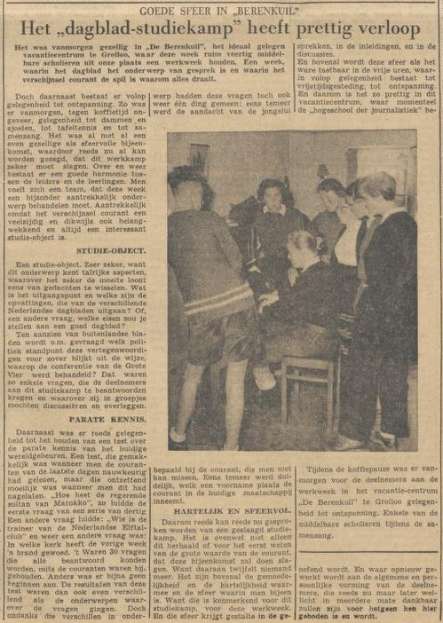 19550913 krant EmmerCourant dagblad studiekamp