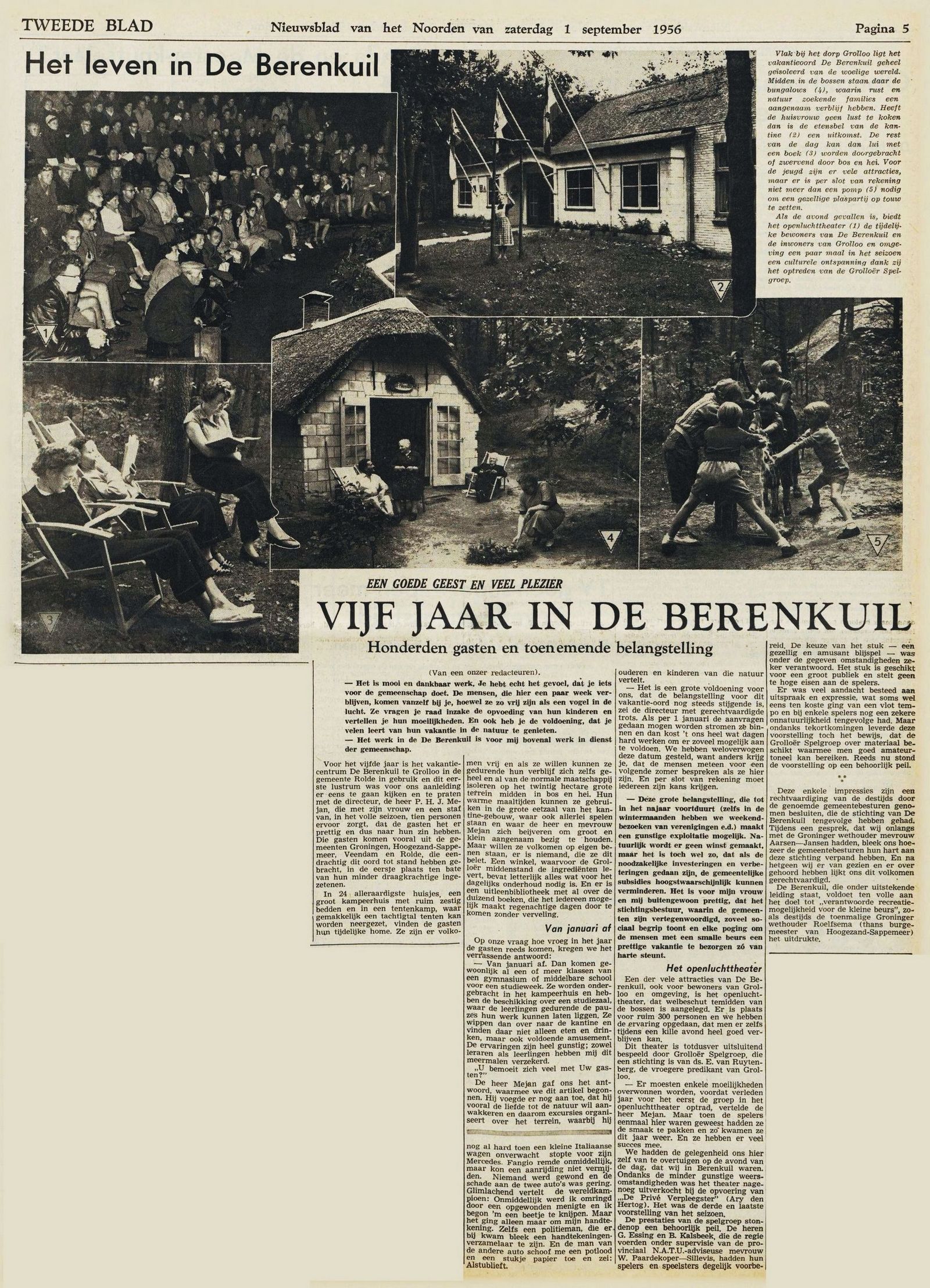 19560901 krant NvhN leven in de Berenkuil