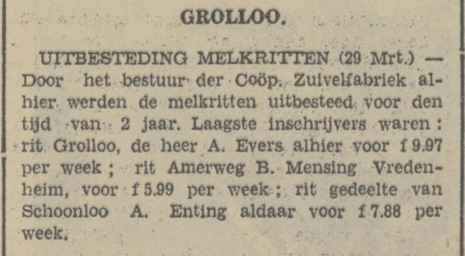 19380329 krant PDAC melkrit voor Mensing