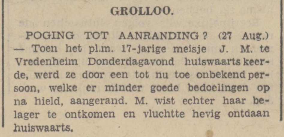 19380827 krant PDAC poging aanranding Jantiena Mensing