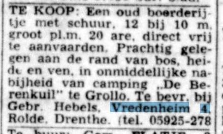 19620518 krant Telegraaf  kranenkampen1